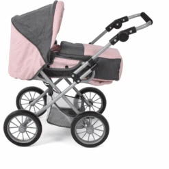 BAYER CHIC 2000 Combi Poppenwagen LENI Melange Antraciet-roze -Kinderspeelgoed bayer chic 2000 combi poppenwagen leni melange antraciet roze a355195 4