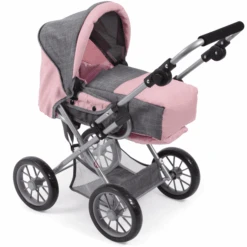 BAYER CHIC 2000 Combi Poppenwagen LENI Melange Grijs-roze