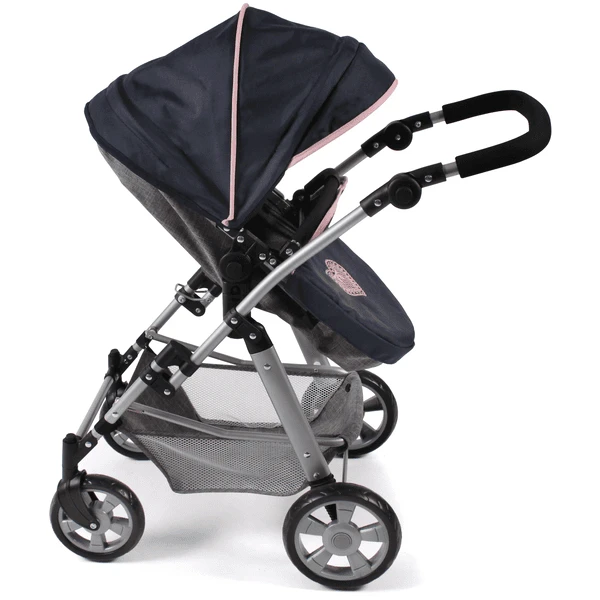 BAYER CHIC 2000 Kombi Poppenwagen NELE Gemêleerd Marine Grijs 3 BAYER CHIC 2000 Kombi Poppenwagen NELE Gemêleerd Marine Grijs - Afbeelding 3
