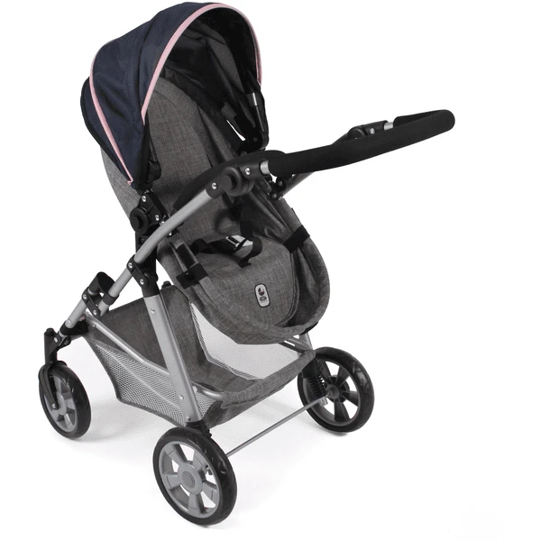BAYER CHIC 2000 Kombi Poppenwagen NELE Gemêleerd Marine Grijs 5 BAYER CHIC 2000 Kombi Poppenwagen NELE Gemêleerd Marine Grijs - Afbeelding 5