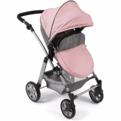 BAYER CHIC 2000 Kombi Poppenwagen NELE Melange Grijs Roze -Kinderspeelgoed bayer chic 2000 kombi poppenwagen nele melange grijs roze a320885 2