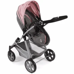 BAYER CHIC 2000 Kombi Poppenwagen NELE Melange Grijs Roze -Kinderspeelgoed bayer chic 2000 kombi poppenwagen nele melange grijs roze a320885 4