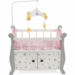 BAYER CHIC 2000 Poppenbed Met Mobiel Stars Grijs -Kinderspeelgoed bayer chic 2000 poppenbed met mobiel stars grijs a296662 3