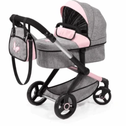 Bayer Design Combi Poppenwagen Xeo Grijs/Roze