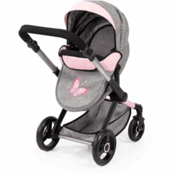 Bayer Design Combi Poppenwagen Xeo Grijs/Roze -Kinderspeelgoed bayer design combi poppenwagen xeo grijs roze a372066 4