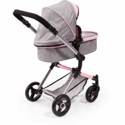 Bayer Design Neo Vario Combinatie Poppenwagen Grijs/roze, Met Vlinder -Kinderspeelgoed bayer design neo vario combinatie poppenwagen grijs roze met vlinder a313421 2