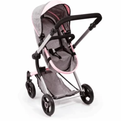 Bayer Design Neo Vario Combinatie Poppenwagen Grijs/roze, Met Vlinder -Kinderspeelgoed bayer design neo vario combinatie poppenwagen grijs roze met vlinder a313421 4