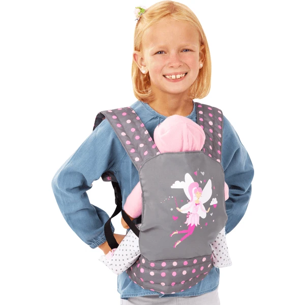 Bayer Design Poppen Draagriem, Grijs/roze, Met Stippen En Sprookje 3 Bayer Design Poppen Draagriem, Grijs/roze, Met Stippen En Sprookje - Afbeelding 3