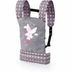 Bayer Design Poppen Draagriem, Grijs/roze, Met Stippen En Sprookje