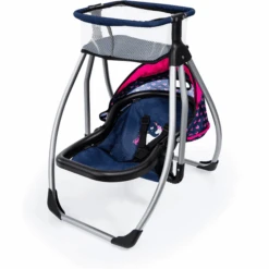 Bayer Design Poppen Kinderstoel Trio Blauw, Met Eenhoorn -Kinderspeelgoed bayer design poppen kinderstoel trio blauw met eenhoorn a313517 4