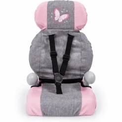 Bayer Design Poppenautostoeltje Deluxe Grijs/roze, Met Vlinder -Kinderspeelgoed bayer design poppenautostoeltje deluxe grijs roze met vlinder a313528 2