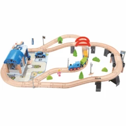 Bino Houten Spoorweg Met Brug, 90 St. -Kinderspeelgoed bino houten spoorweg met brug 90 st a360310 2