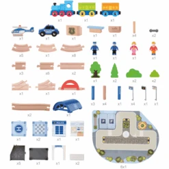 Bino Houten Spoorweg Met Brug, 90 St. -Kinderspeelgoed bino houten spoorweg met brug 90 st a360310 4