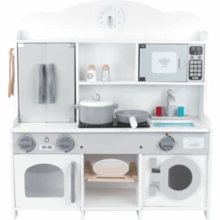 Bino Kinderkeuken Met Wasmachine En Toebehoren, Wit