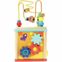 Bino Motorische Kubus Met Klok -Kinderspeelgoed bino motorische kubus met klok a293713 2