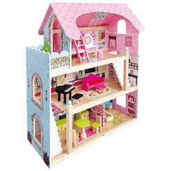 Bino Poppenhuis Met Balkon, 15-delig 7 Bino Poppenhuis Met Balkon, 15-delig -Kinderspeelgoed bino poppenhuis met balkon 15 delig a350235 2