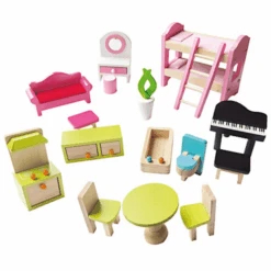 Bino Poppenhuis Met Balkon, 15-delig 8 Bino Poppenhuis Met Balkon, 15-delig -Kinderspeelgoed bino poppenhuis met balkon 15 delig a350235 3