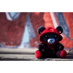 Corimori 1849 Ember De Punk Beer Zacht Speelgoed 28cm Zwart Rood -Kinderspeelgoed corimori 1849 ember de punk beer zacht speelgoed 28cm zwart rood a370172 4