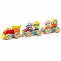 Cubika Toys Houten Speelgoed Autotrein