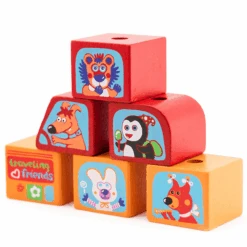 Cubika Toys Houten Speelgoed Minibus "Gelukkige Dieren -Kinderspeelgoed cubika toys houten speelgoed minibus gelukkige dieren a344555 2