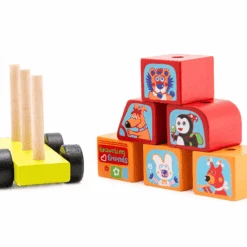 Cubika Toys Houten Speelgoed Minibus "Gelukkige Dieren -Kinderspeelgoed cubika toys houten speelgoed minibus gelukkige dieren a344555 3