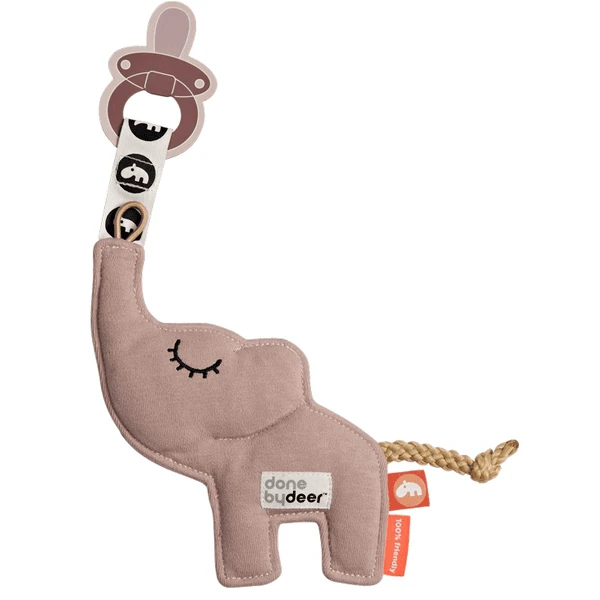 Done By Deer ™ Dummy Pendant Olifant Elphee, Roze 2 Done By Deer ™ Dummy Pendant Olifant Elphee, Roze - Afbeelding 2