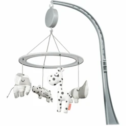 Done By Deer ™ Music-Mobile Sleepy Met Spiegel, Grijs -Kinderspeelgoed done by deer music mobile sleepy met spiegel grijs a279645 2