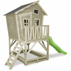 EXIT TOYS EXIT Crooky 500 Houten Speelhuis - Grijsbeige -Kinderspeelgoed exit crooky 500 houten speelhuis grijsbeige a248344 2