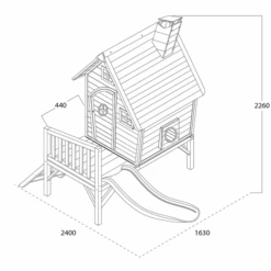 EXIT TOYS EXIT Fantasia 300 Houten Speelhuis - Rood -Kinderspeelgoed exit fantasia 300 houten speelhuis rood a248291 2