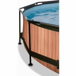EXIT TOYS EXIT Frame Pool ø244x76cm (12v Cartridge Filterpomp) - Houten Look & Zonneda -Kinderspeelgoed exit frame pool o244x76cm 12v cartridge filterpomp houten look amp zonneda a305796 3