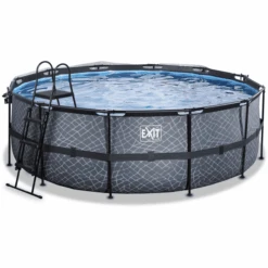 EXIT TOYS EXIT Frame Pool ø427x122cm (12v Sand Filter) - Grijs + Zonnedak -Kinderspeelgoed exit frame pool o427x122cm 12v sand filter grijs zonnedak a305960 2