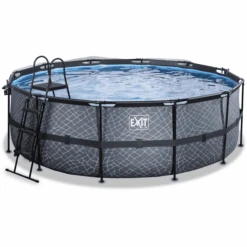 EXIT TOYS EXIT Frame Pool ø427x122cm (12v Sand Filter) - Grijs + Zonnedak + Warmtepomp -Kinderspeelgoed exit frame pool o427x122cm 12v sand filter grijs zonnedak warmtepomp a305966 2