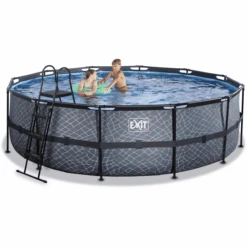 EXIT TOYS EXIT Frame Pool ø488x122cm (12v Sand Filter) - Grijs -Kinderspeelgoed exit frame pool o488x122cm 12v sand filter grijs a305808 4