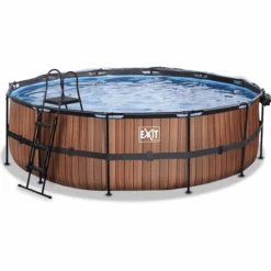EXIT TOYS EXIT Frame Pool ø488x122cm(12v Sand Filter) - Hout + Zonnedak -Kinderspeelgoed exit frame pool o488x122cm 12v sand filter hout zonnedak a305963 2