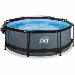 EXIT TOYS EXIT Frame Zwembad ø244x76cm (12v Cartridge Filterpomp) - Grijs + Zonneluifel -Kinderspeelgoed exit frame zwembad o244x76cm 12v cartridge filterpomp grijs zonneluifel a305889 2