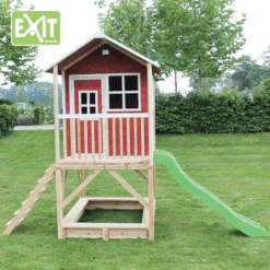 EXIT TOYS EXIT Loft 500 Houten Speelhuis - Rood -Kinderspeelgoed exit loft 500 houten speelhuis rood a248338 2