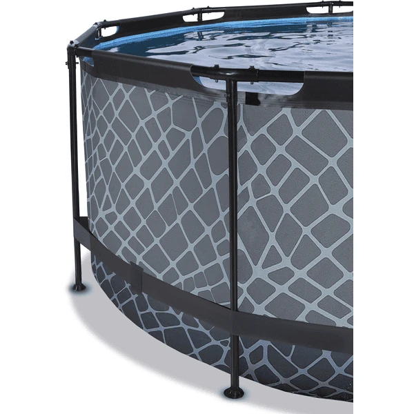 EXIT TOYS EXIT Stone Zwembad ø360x122cm Met Filterpomp, Grijs 3 EXIT TOYS EXIT Stone Zwembad ø360x122cm Met Filterpomp, Grijs - Afbeelding 3