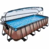 EXIT TOYS EXIT Wood Pool 540x250x100cm Met Afdekking, Sand Filter En Warmtepomp, Bruin
