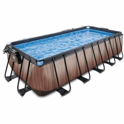 EXIT TOYS EXIT Wood Pool 540x250x122cm Met Afdekking En Sand Filterpomp, Bruin 7 EXIT TOYS EXIT Wood Pool 540x250x122cm Met Afdekking En Sand Filterpomp, Bruin -Kinderspeelgoed exit wood pool 540x250x122cm met afdekking en sand filterpomp bruin a294633 2