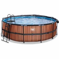EXIT TOYS EXIT Wood Pool ø450x122cm Met Afdekking, Sand Filter En Warmtepomp, Bruin 7 EXIT TOYS EXIT Wood Pool ø450x122cm Met Afdekking, Sand Filter En Warmtepomp, Bruin -Kinderspeelgoed exit wood pool o450x122cm met afdekking sand filter en warmtepomp bruin a294640 2