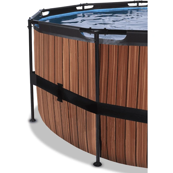 EXIT TOYS EXIT Wood Pool ø450x122cm Met Zandfilterpomp, Bruin 3 EXIT TOYS EXIT Wood Pool ø450x122cm Met Zandfilterpomp, Bruin - Afbeelding 3