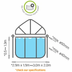 EXIT TOYS EXIT Zwembad Zonnescherm 300 X 200 Cm -Kinderspeelgoed exit zwembad zonnescherm 300 x 200 cm a308177 3