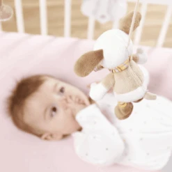 FEHN Muziek-Mobile Hond, Eend, Teddy - Rainbow -Kinderspeelgoed fehn muziek mobile hond eend teddy rainbow a123226 4