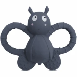 Filibabba Bijtring Felix The Fly Natuurlijk Rubber - Muddly Blue