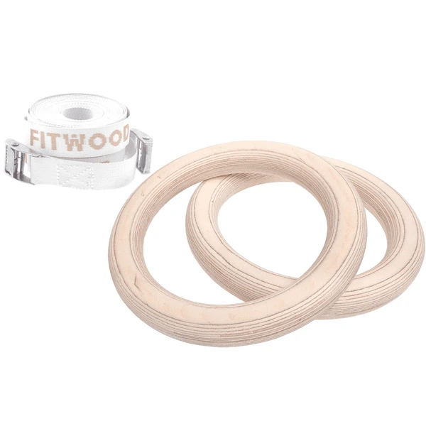 Fitwood ULPU MINI Turnringen, Berken - Witte Bandjes 1 Fitwood ULPU MINI Turnringen, Berken - Witte Bandjes