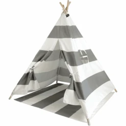 Hej Loenne Kindertent, Grijs-wit Gestreept