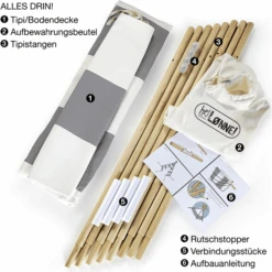 Hej Loenne Kindertent, Grijs-wit Gestreept -Kinderspeelgoed hej loenne kindertent grijs wit gestreept a364772 3