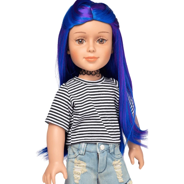 I'M A GIRLY Blauwe Lange Pruik 3 I'M A GIRLY Blauwe Lange Pruik - Afbeelding 3