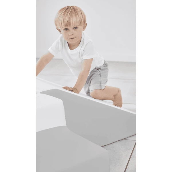 KIDKII Trap En Glijbaan Kunstleer Wit Lichtgrijs 3 KIDKII Trap En Glijbaan Kunstleer Wit Lichtgrijs - Afbeelding 3