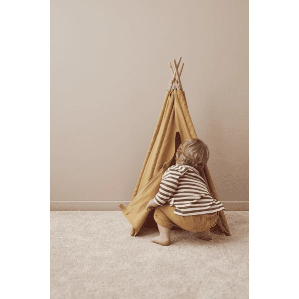 Kids Concept ® Tipi Tent Mini H 75 Cm Geel 2 Kids Concept ® Tipi Tent Mini H 75 Cm Geel - Afbeelding 2